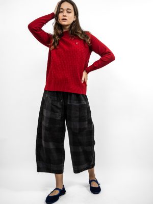 מכנסי שיבוץ כחול שחור