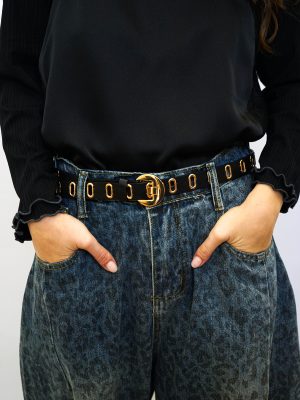 חגורת פאנק שחור