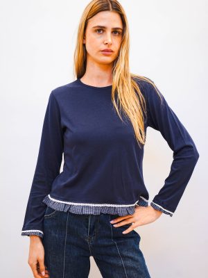 טי סיומת שיבוץ כחול