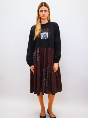 שמלת טלאים בולדוג חמרה שחור