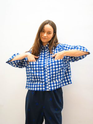 חולצת ג'קט שיבוץ כחול