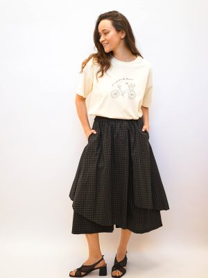 מכנסי חצאית אסימטרי שיבוץ