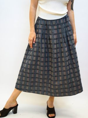 חצאית פסי צבע ג'ינס