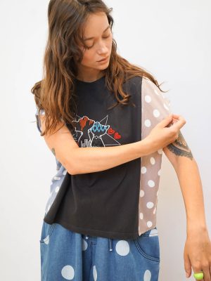 חולצת נקודות מיאו אפור