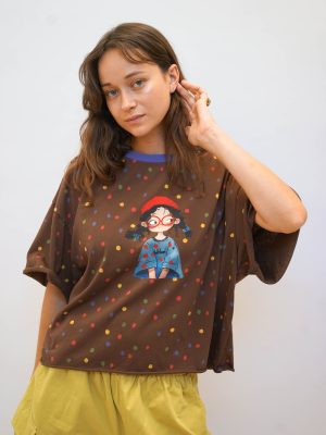 טי קונפטי גירל חום